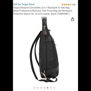 Targus California black work backpack/tote, 2 in 1